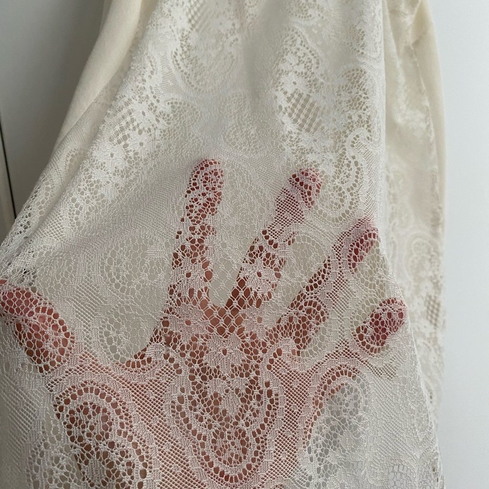 Cream Silk Racer Back Top - Picture 3 of 5